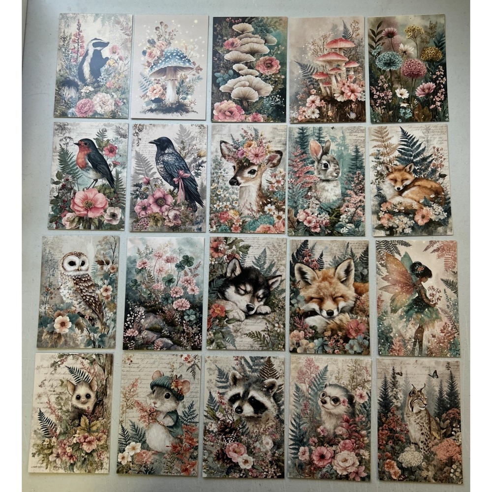 Vintage Style *FLOWERS* Post Cards/Crafting/Scrapbooking 20 Lot Unused 4x6